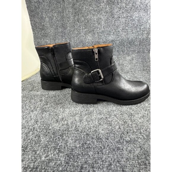 Eurosoft By Sofft Womens 8M Cymberlee Black Ankle Boots  Side Zipper & Buckle - Picture 14 of 16